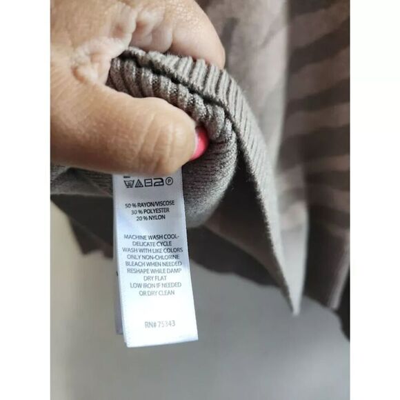 Tahari Women Taupe Beige & Grey "Grandpa" Cardigan/Top Sweater Set size 2X - Picture 11 of 11